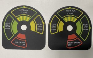 Cessna 340A Fuel Selector Plate (SET)